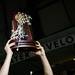 The NCAA South-Region trophy is lifted outside the Crisler Center on Sunday, March 31. Daniel Brenner I AnnArbor.com
